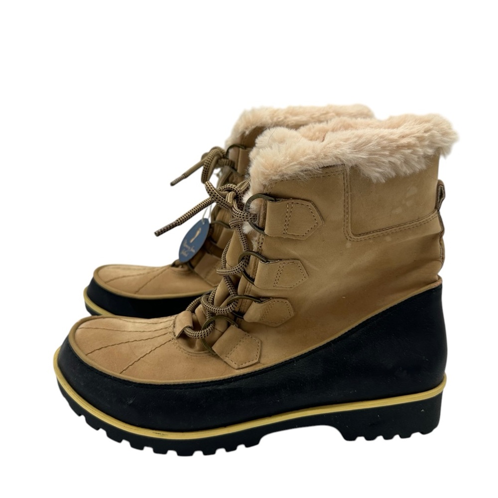 Jambu Bristol Winter Boots Tan Black Fur Lined New 7.5